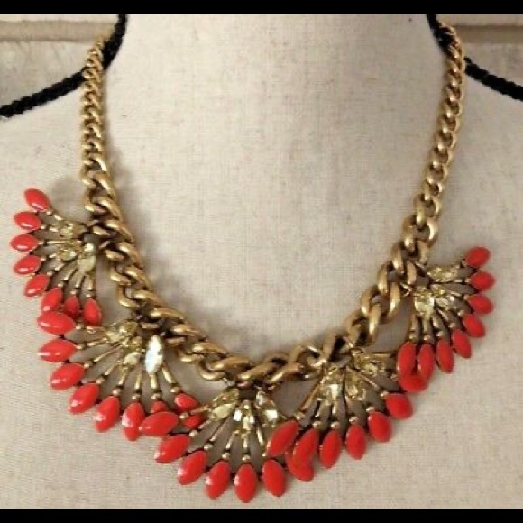 Stella & Dot Orange Flower Necklace - Picture 3 of 4